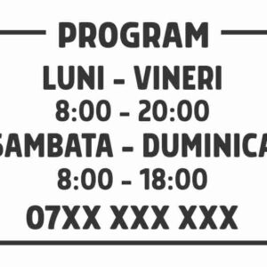 Program Sticker Autocolant
